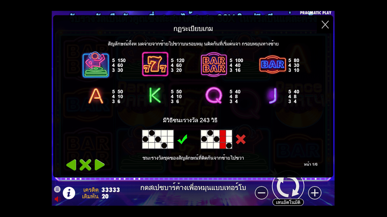 Paytable